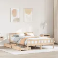 Cadre de lit sans matelas 160x200 cm bois massif de pin
