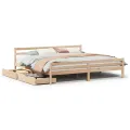 Cadre de lit sans matelas 200x200 cm bois massif de pin