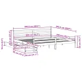 Cadre de lit sans matelas 200x200 cm bois massif de pin