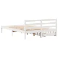 Cadre de lit sans matelas blanc 140x200 cm bois de pin massif