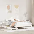 Cadre de lit sans matelas blanc 140x200 cm bois de pin massif