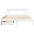 Cadre de lit sans matelas blanc 140x200 cm bois de pin massif
