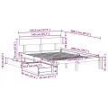Cadre de lit sans matelas blanc 140x200 cm bois de pin massif