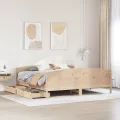 Cadre de lit sans matelas 160x200 cm bois massif de pin