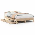 Cadre de lit sans matelas 140x200 cm bois massif de pin