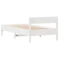 Cadre de lit sans matelas blanc 100x200 cm bois de pin massif