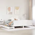Cadre de lit sans matelas blanc 180x200 cm bois massif de pin