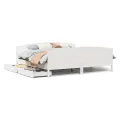 Cadre de lit sans matelas blanc 180x200 cm bois massif de pin