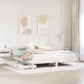 Cadre de lit sans matelas blanc 180x200 cm bois massif de pin