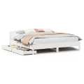 Cadre de lit sans matelas blanc 180x200 cm bois massif de pin