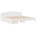 Cadre de lit sans matelas blanc 180x200 cm bois massif de pin