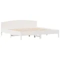 Cadre de lit sans matelas blanc 180x200 cm bois massif de pin