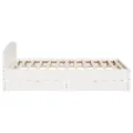 Cadre de lit sans matelas blanc 180x200 cm bois massif de pin