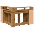 Bureau avec lumières LED chêne artisanal bois d'ingénierie