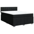 cadre de lit avec matelas Noir 140x190 cm Tissu