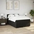 cadre de lit avec matelas Noir 140x190 cm Tissu