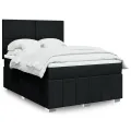 cadre de lit avec matelas Noir 140x190 cm Tissu