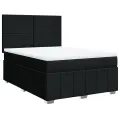 cadre de lit avec matelas Noir 140x190 cm Tissu