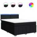 cadre de lit avec matelas Noir 140x190 cm Tissu
