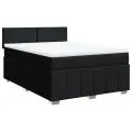 cadre de lit avec matelas Noir 140x190 cm Tissu