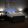 cadre de lit avec matelas Noir 140x190 cm Tissu
