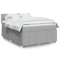 cadre de lit avec matelas Gris clair 140x200cm Tissu