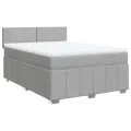cadre de lit avec matelas Gris clair 140x200cm Tissu
