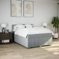 cadre de lit avec matelas Gris clair 140x200cm Tissu