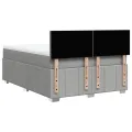 cadre de lit avec matelas Gris clair 140x200cm Tissu