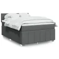 cadre de lit avec matelas Gris foncé 140x200cm Tissu