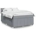 cadre de lit avec matelas Gris clair 140x200cm Tissu
