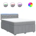 cadre de lit avec matelas Gris clair 140x200cm Tissu