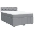cadre de lit avec matelas Gris clair 140x200cm Tissu