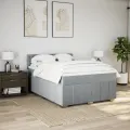 cadre de lit avec matelas Gris clair 140x200cm Tissu