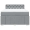 cadre de lit avec matelas Gris clair 140x200cm Tissu