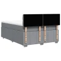 cadre de lit avec matelas Gris clair 140x200cm Tissu