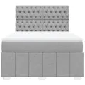 cadre de lit avec matelas Gris clair 140x200cm Tissu