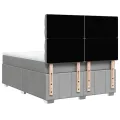 cadre de lit avec matelas Gris clair 140x200cm Tissu