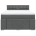 cadre de lit avec matelas Gris foncé 140x200cm Tissu