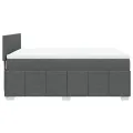 cadre de lit avec matelas Gris foncé 140x200cm Tissu