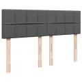 cadre de lit avec matelas Gris foncé 140x200cm Tissu