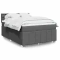 cadre de lit avec matelas Gris foncé 140x190cm Tissu