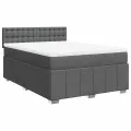cadre de lit avec matelas Gris foncé 140x190cm Tissu