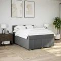 cadre de lit avec matelas Gris foncé 140x190cm Tissu