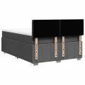 cadre de lit avec matelas Gris foncé 140x190cm Tissu