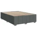 cadre de lit avec matelas Gris foncé 140x190cm Tissu