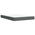 cadre de lit avec matelas Gris foncé 140x190cm Tissu