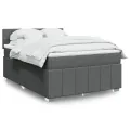cadre de lit avec matelas Gris foncé 140x190cm Tissu