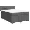 cadre de lit avec matelas Gris foncé 140x190cm Tissu