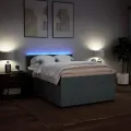 cadre de lit avec matelas Gris foncé 140x190cm Tissu